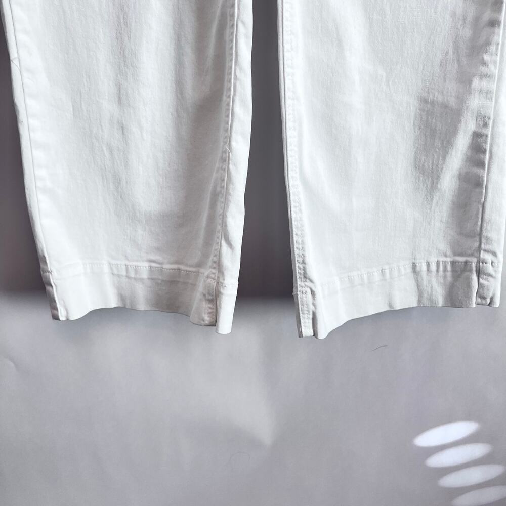 WOMENS WIDE LEG CROPPED JEANS HIGH WAISTED FRONT AND BACK POCKETS WHITE SIZE S - Picture 4 of 12